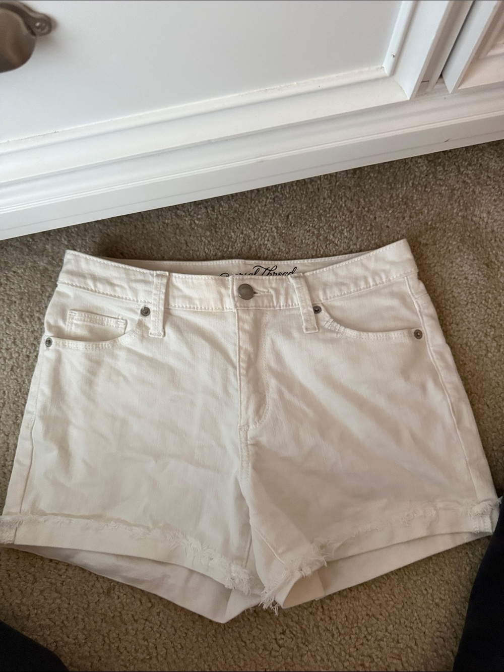 Universal Thread White High-Rise Denim Shorts